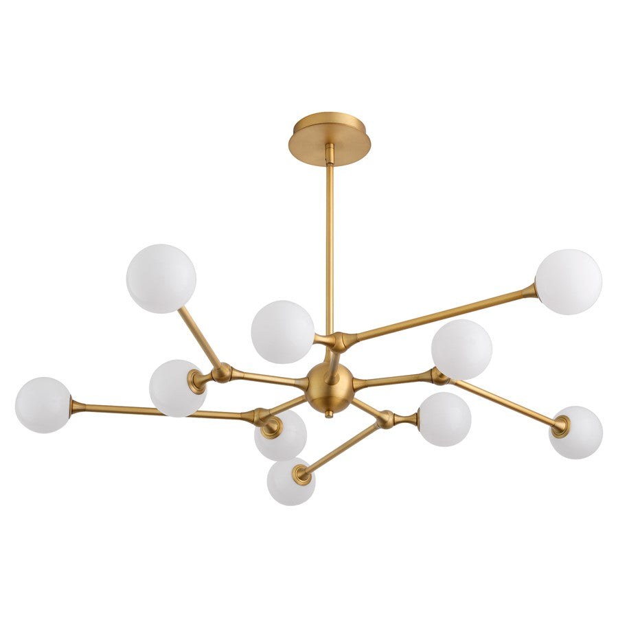 Oxygen Lighting Orbe 10Lt 5Cct Chandelier, Brushed Brass - 3-647-56