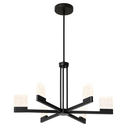 Oxygen Lighting Gamma 6Lt 5Cct LED Chandelier, Black