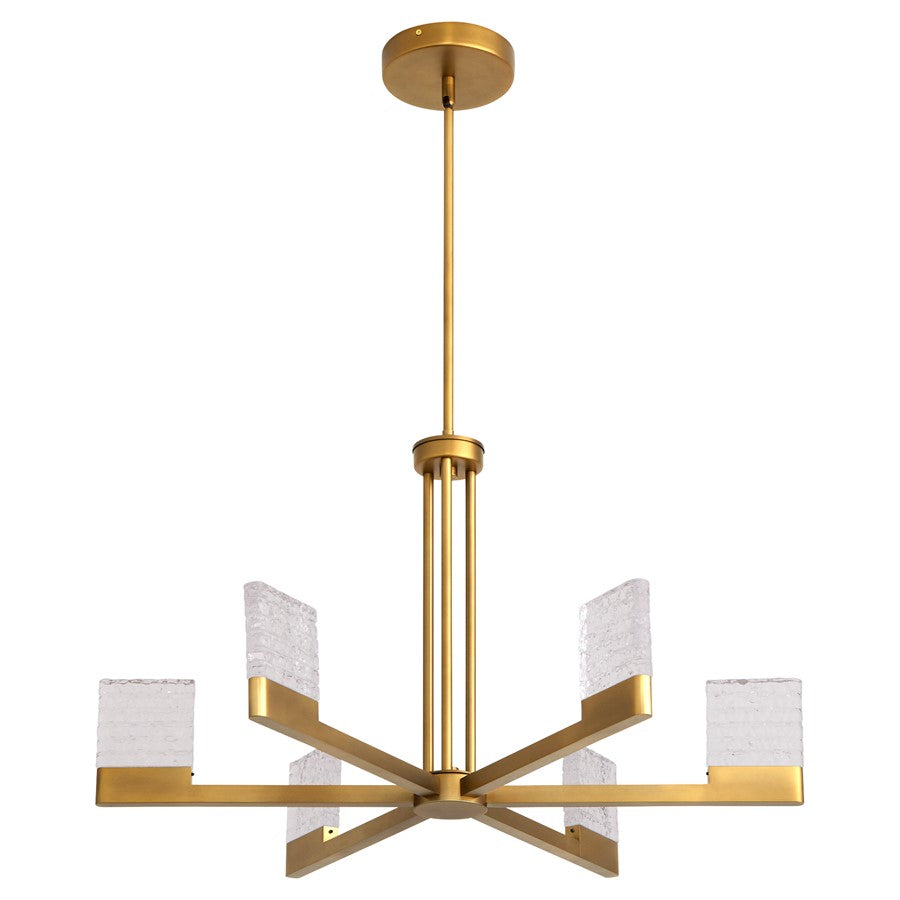 Oxygen Lighting Gamma 6Lt 5Cct LED Chandelier, Brushed Brass - 3-650-56