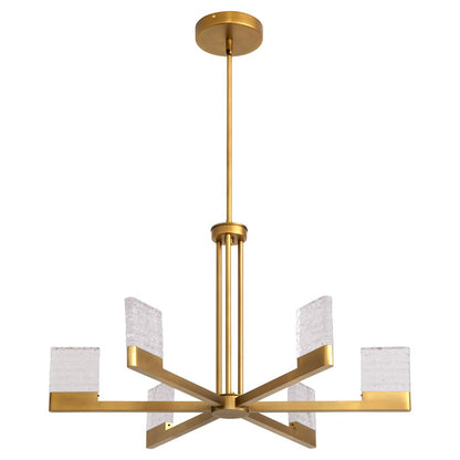Oxygen Lighting Gamma 6Lt 5Cct LED Chandelier, Brushed Brass - 3-650-56