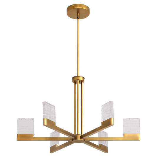 Oxygen Lighting Gamma 6Lt 5Cct LED Chandelier, Brushed Brass - 3-650-56