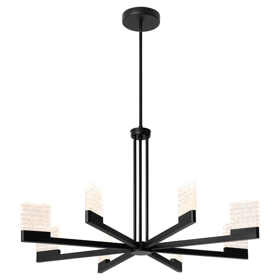 Oxygen Lighting Gamma 8Lt 5Cct LED Chandelier, Black