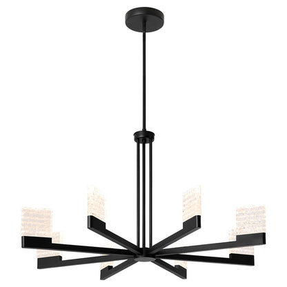 Oxygen Lighting Gamma 8Lt 5Cct LED Chandelier, Black