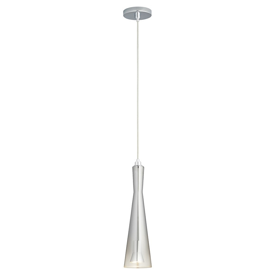 Oxygen Lighting Cornet Smoke Ombre 3500K 120V Pendant, Pol Chrome