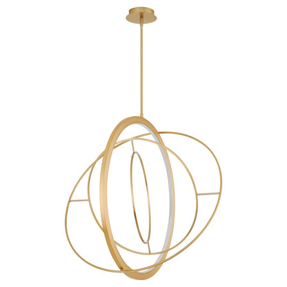 Oxygen Lighting Galilei 29" 5Cct LED Pendant, Aged Brass - 3-658-40