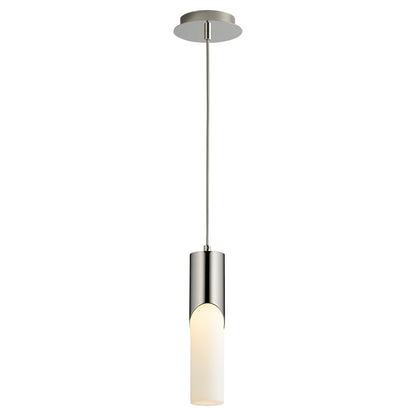 Oxygen Lighting Ellipse 4000K Tall Pendant, 2.75 Glass/Pol Nickel
