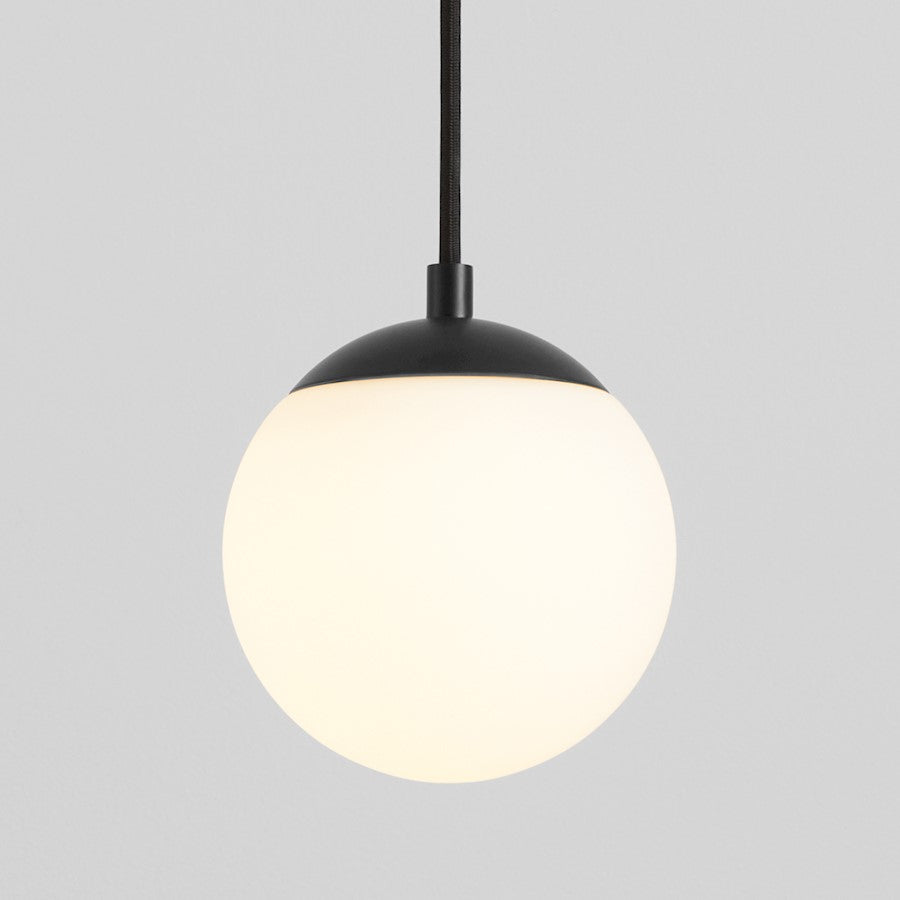 1 Light Pendant, Black/Satin Opal