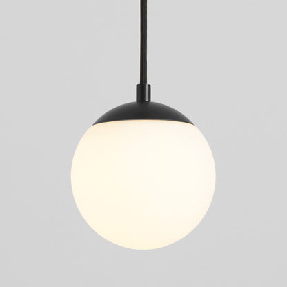 1 Light Pendant, Black/Satin Opal