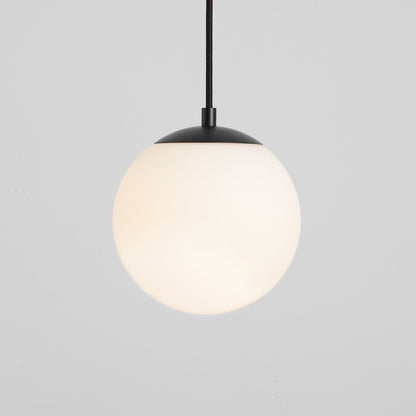 1 Light 8" Pendant, Black/Satin Opal