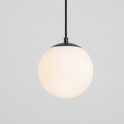 1 Light 8" Pendant, Black/Satin Opal