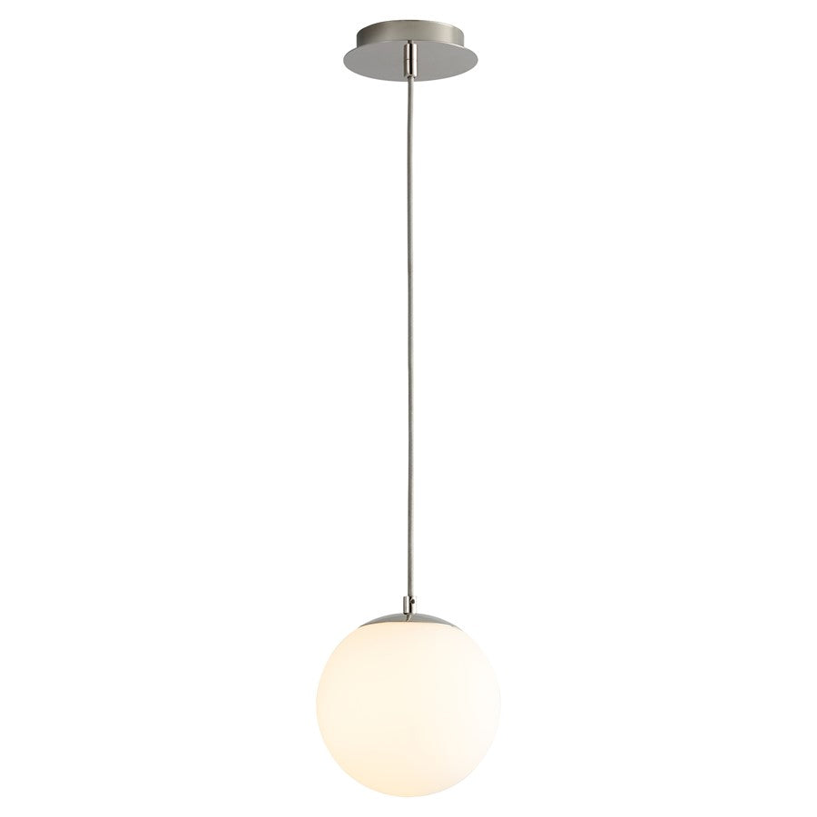 Oxygen Lighting Luna 3500K 8" 120V Pendant, Polished Nickel