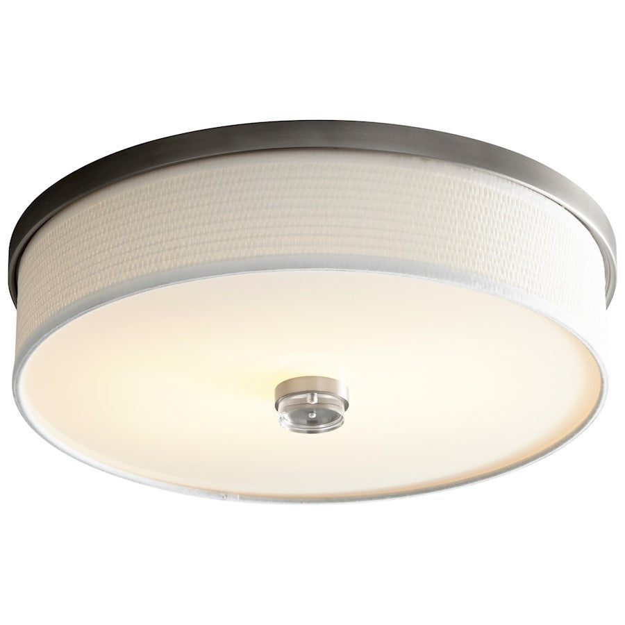 Oxygen Lighting Echo 2 Light Ceiling, Nickel/White Grass Acrylic