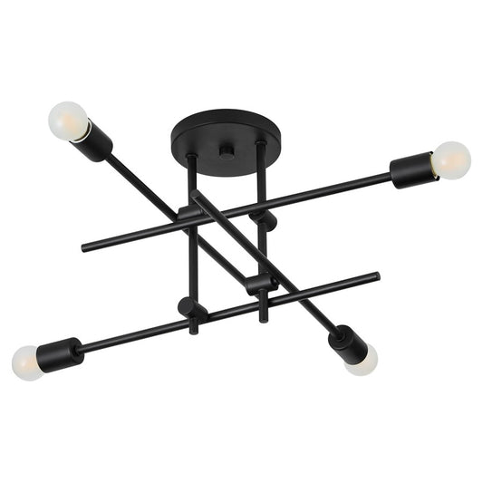 Oxygen Lighting Mika 4Lt Semi Flush, Black - 3-696-15