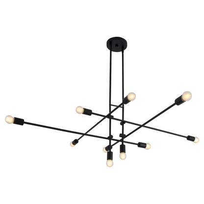 Oxygen Lighting Mika 10Lt Chandelier, Black