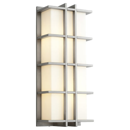 Oxygen Lighting Telshor Outdoor Sconce 120V Em, Satin Nickel