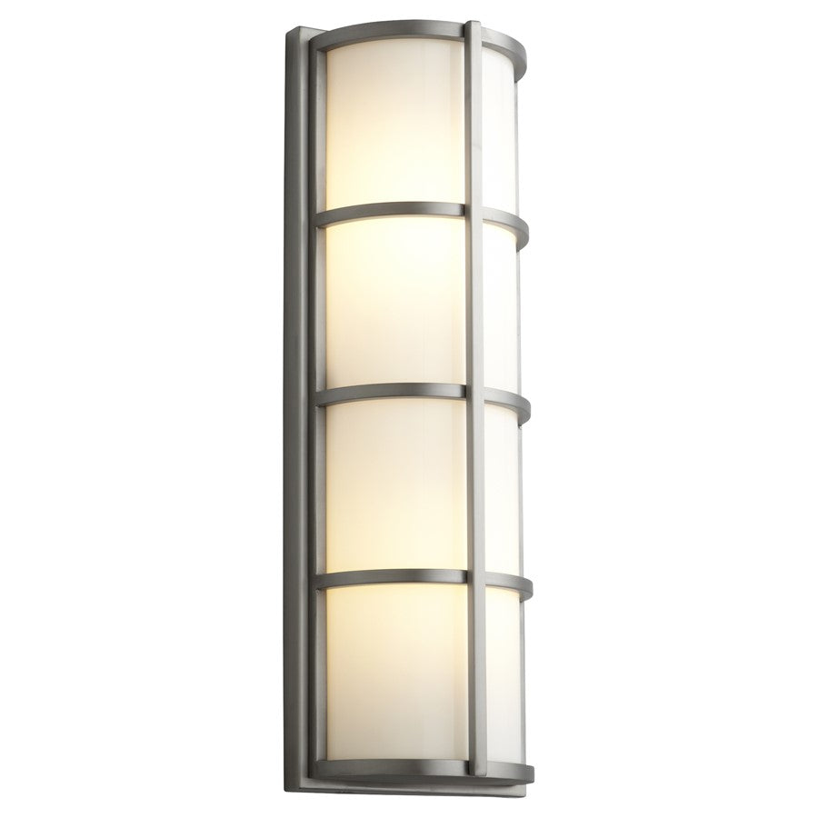 Oxygen Lighting Leda 2700K 120V Dim Outdoor Sconce, Stn