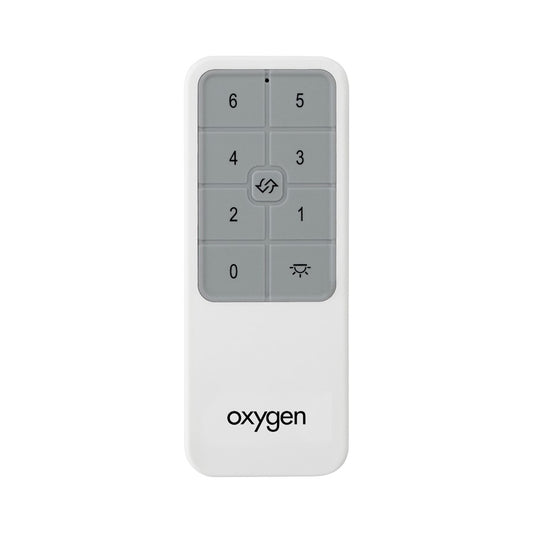 Oxygen Lighting Fan DC Motor Remote, White