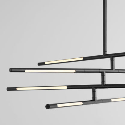 8 Light Pendant, Black