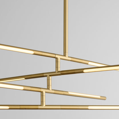 8 Light Pendant, Aged Brass