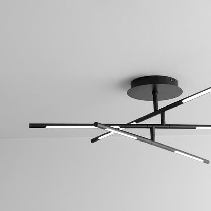 Oxygen Lighting Palillos 6 Light Flush Mount, Black