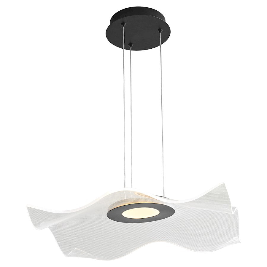 1 Light 20" Pendant, Black