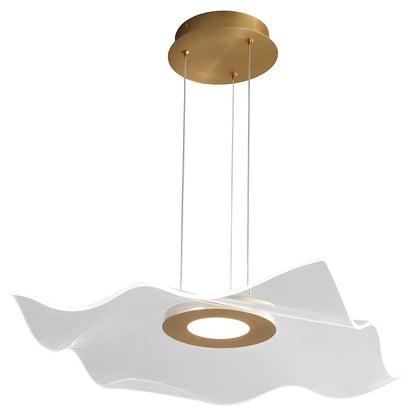 1 Light 20" Pendant, Aged Brass