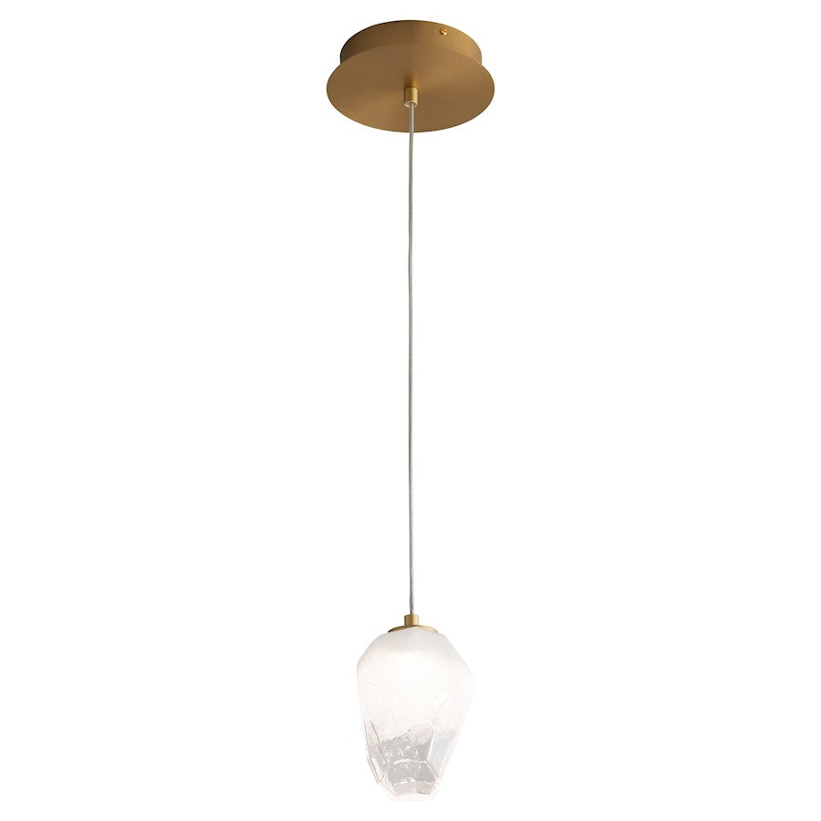 1 Light Pendant, Aged Brass