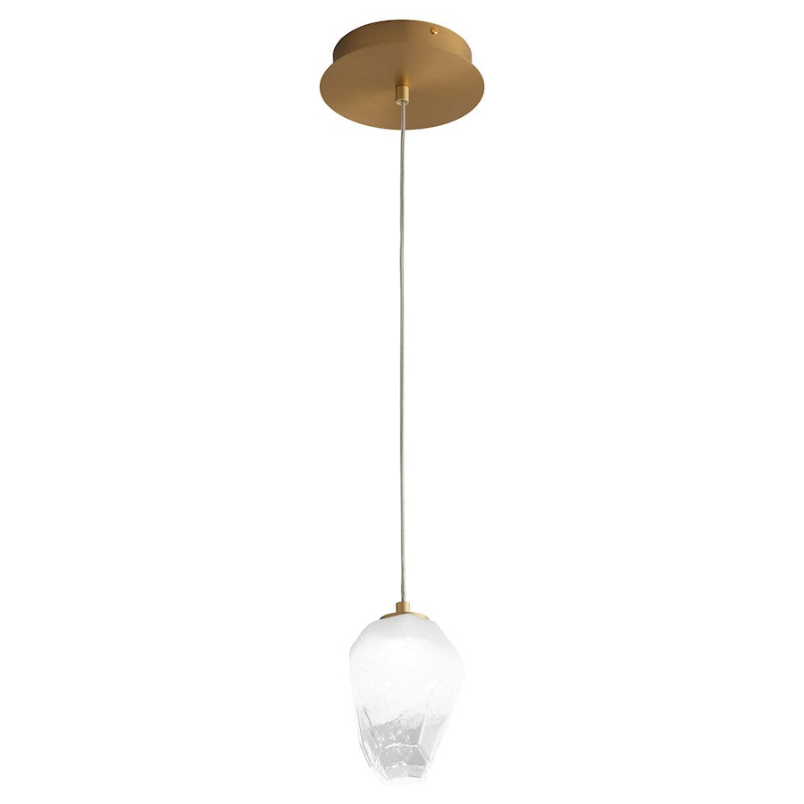 1 Light Pendant, Aged Brass
