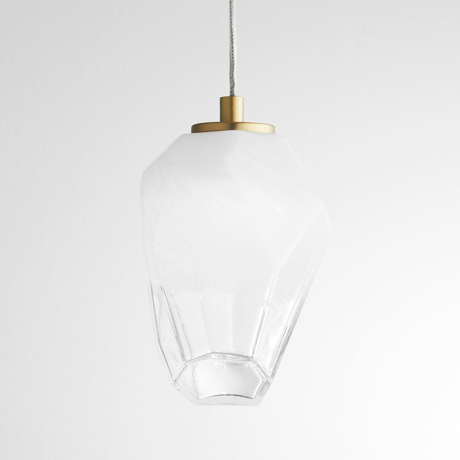 1 Light Pendant, Aged Brass
