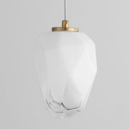 5 Light Pendant, Aged Brass