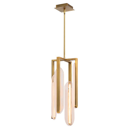 Oxygen Lighting Avian 4Lt 5Cct Pendant, Brushed Brass