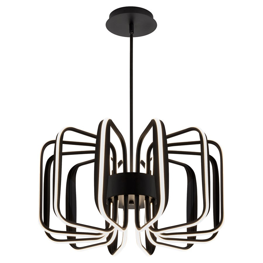 Oxygen Lighting Roto 12Lt 5Cct Pendant, Black