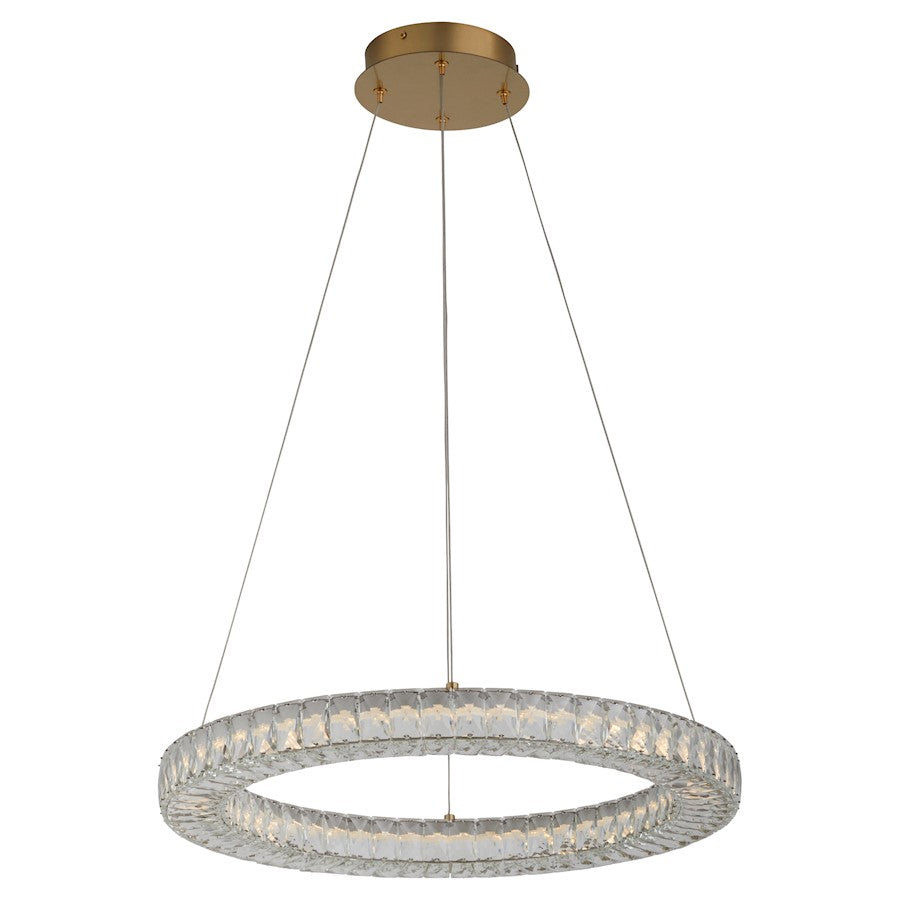 1 Light 24" Pendant, Aged Brass