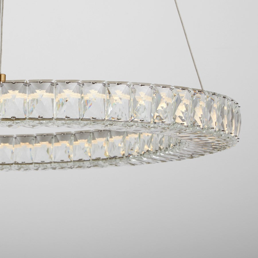 1 Light 24" Pendant, Aged Brass