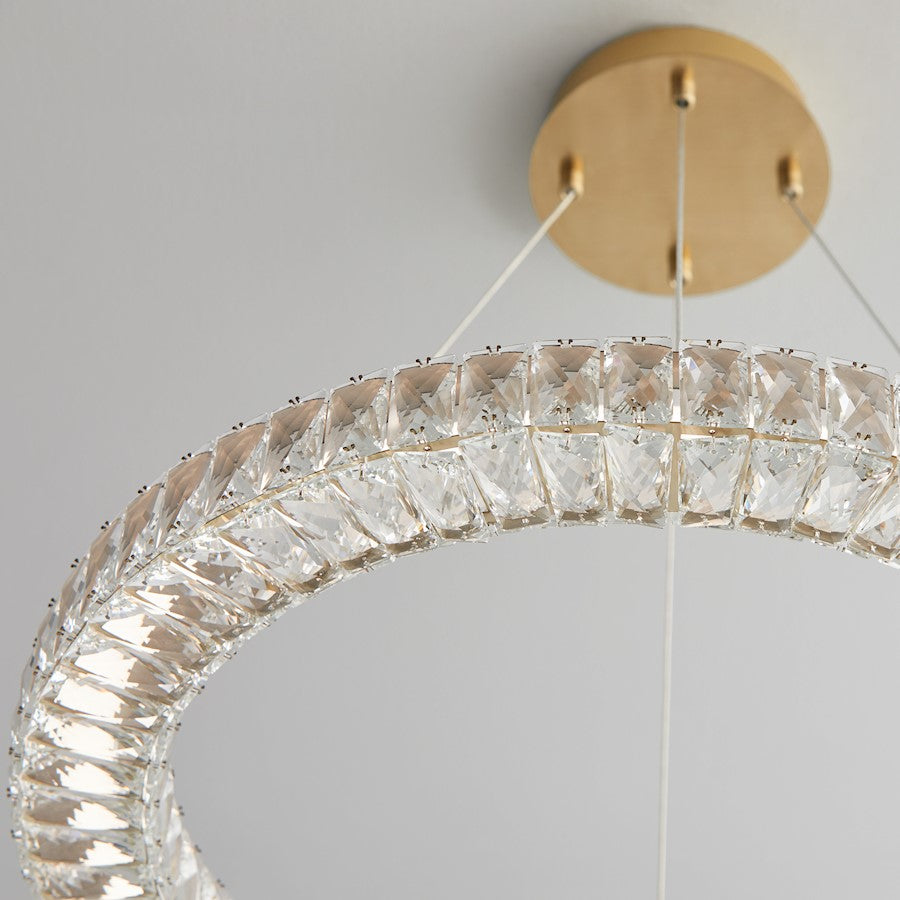 1 Light 24" Pendant, Aged Brass