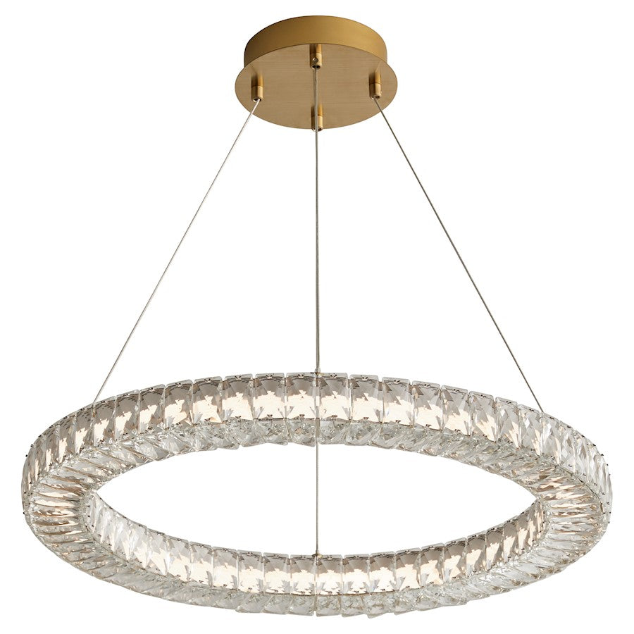 1 Light 24" Pendant, Aged Brass