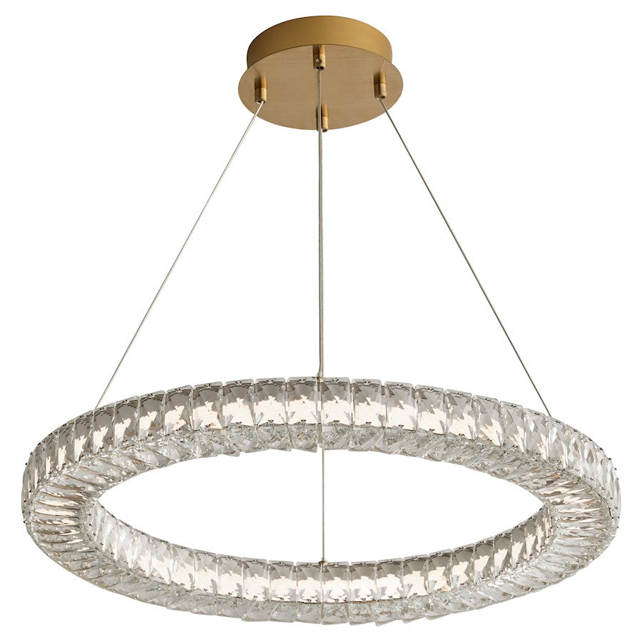 1 Light 24" Pendant, Aged Brass