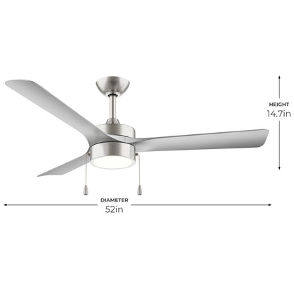 Progress Lighting Axion I 52" LED 1Lt Ceiling Fan, Nickel/Silver