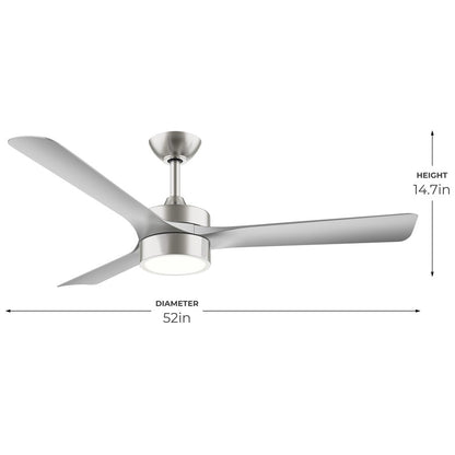 Progress Lighting Axion II 52" LED 1Lt Ceiling Fan, Nickel/Silver