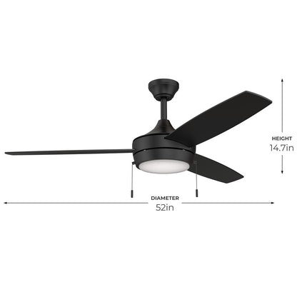 Progress Lighting Nolyn 52.00" LED 1Lt Ceiling Fan, Black/Black