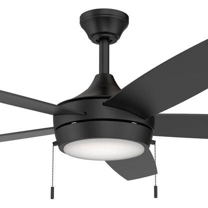 Progress Lighting Nolyn V 52" LED 1Lt Ceiling Fan, Black/Black