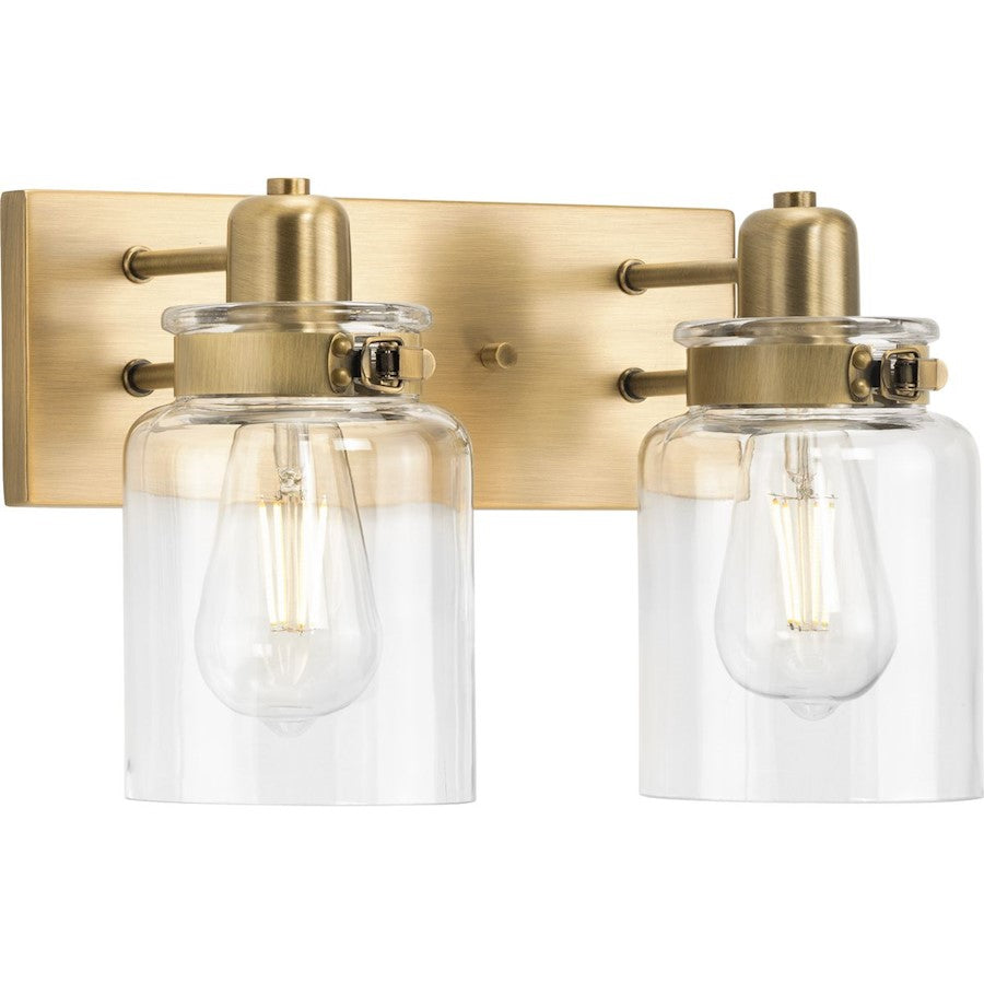 2 Light Vintage Brass