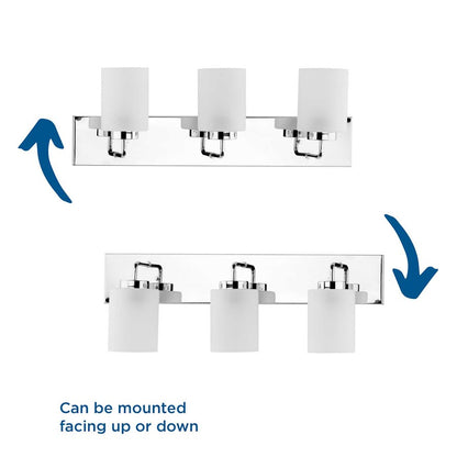 3 Light Bathroom Vanity Light, Chrome
