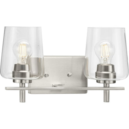 2 Light New Traditional Clear Bathroom Vanity Light