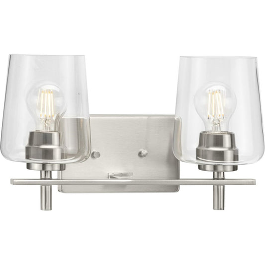 2 Light New Traditional Clear Bathroom Vanity Light