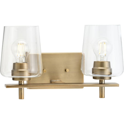 2 Light New Traditional Clear Bathroom Vanity Light