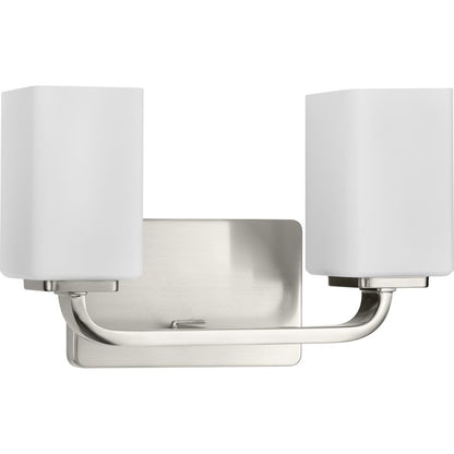 2 Light Modern Etched Opal Bathroom Vanity Light