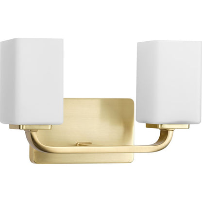 2 Light Modern Etched Opal Bathroom Vanity Light