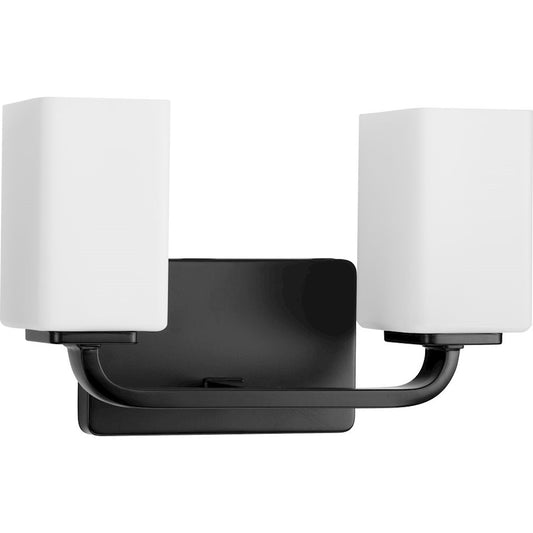 2 Light Modern Etched Opal Bathroom Vanity Light