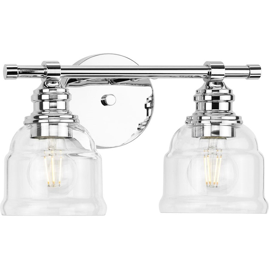 2 Light Farmhouse Clear Bathroom Vanity Light